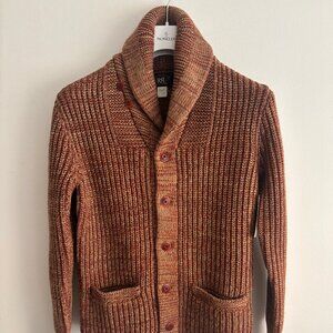 BNWT RRL Thick Rust Marl Wool Cotton Shawl Collar Cardigan - Small Made in USA